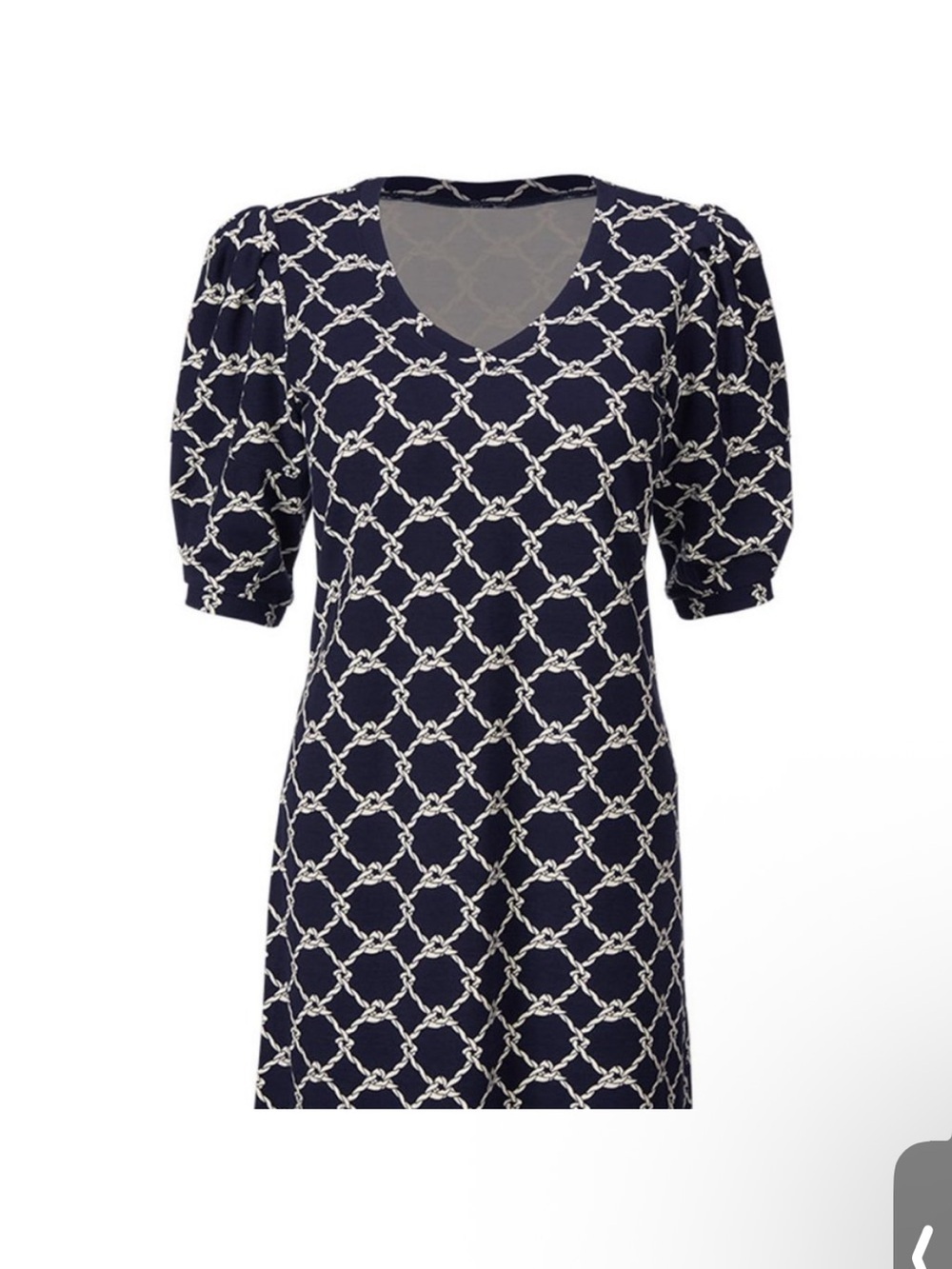 CAbi Navy and White Cruise Dress